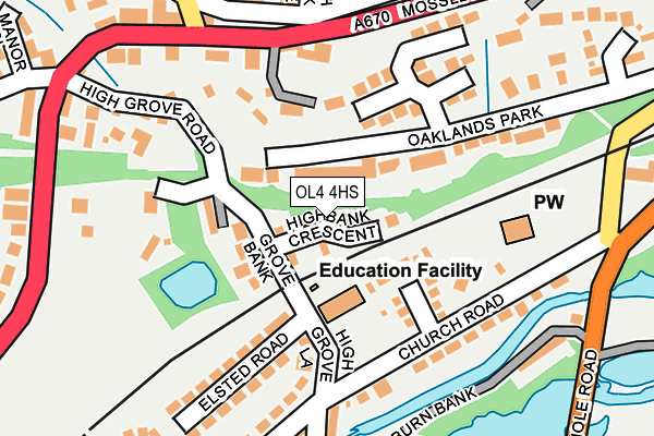 OL4 4HS map - OS OpenMap – Local (Ordnance Survey)
