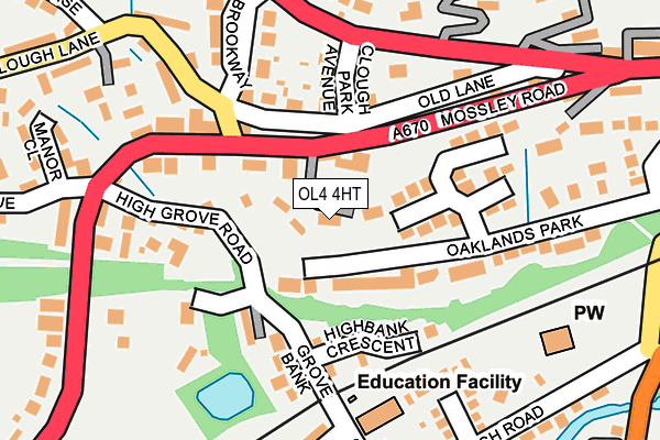 OL4 4HT map - OS OpenMap – Local (Ordnance Survey)