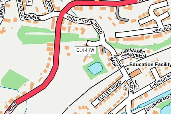 OL4 4HW map - OS OpenMap – Local (Ordnance Survey)