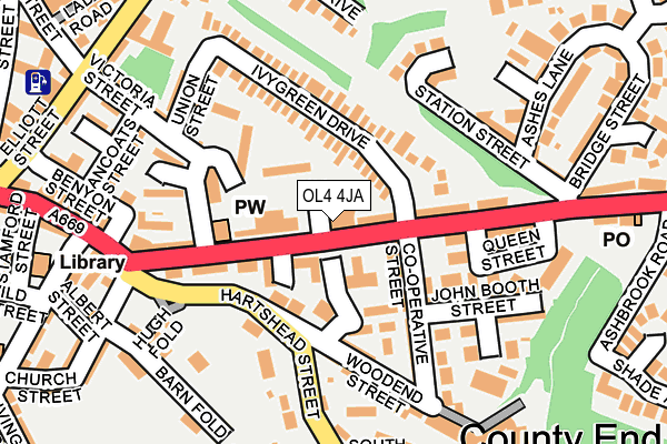 OL4 4JA map - OS OpenMap – Local (Ordnance Survey)