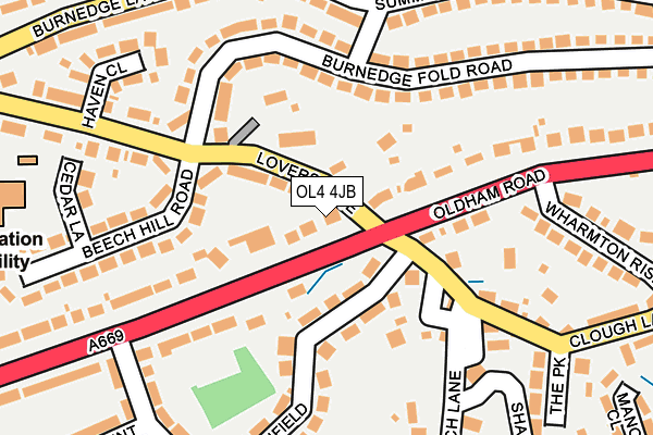 OL4 4JB map - OS OpenMap – Local (Ordnance Survey)