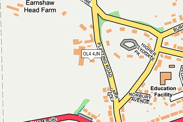 OL4 4JN map - OS OpenMap – Local (Ordnance Survey)