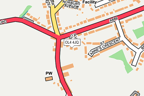 OL4 4JQ map - OS OpenMap – Local (Ordnance Survey)