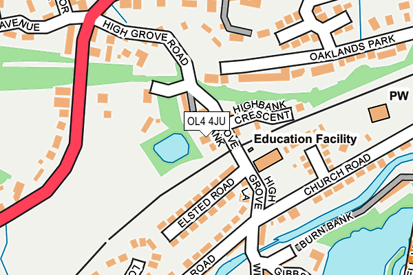 OL4 4JU map - OS OpenMap – Local (Ordnance Survey)