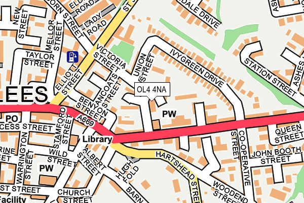 OL4 4NA map - OS OpenMap – Local (Ordnance Survey)