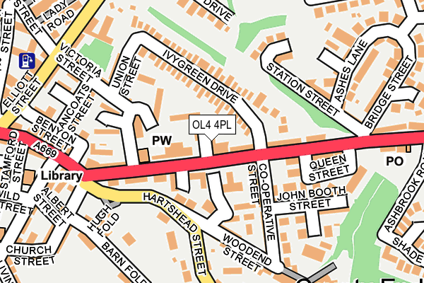 OL4 4PL map - OS OpenMap – Local (Ordnance Survey)