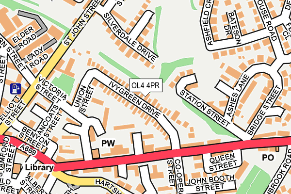 OL4 4PR map - OS OpenMap – Local (Ordnance Survey)
