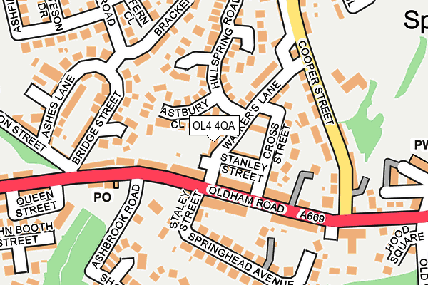 OL4 4QA map - OS OpenMap – Local (Ordnance Survey)