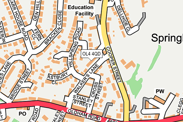 OL4 4QD map - OS OpenMap – Local (Ordnance Survey)