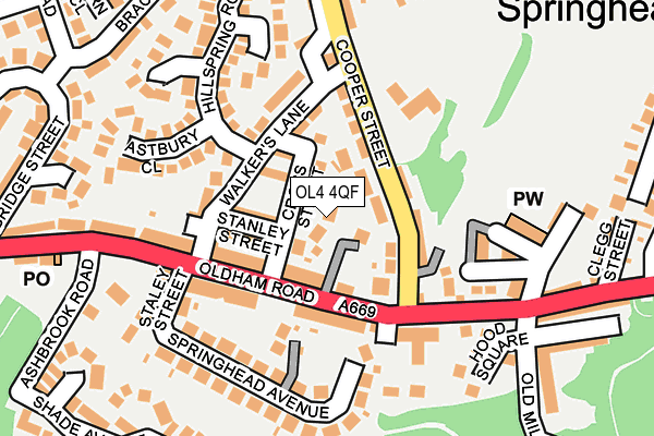 OL4 4QF map - OS OpenMap – Local (Ordnance Survey)