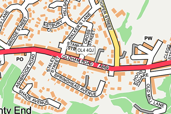 OL4 4QJ map - OS OpenMap – Local (Ordnance Survey)