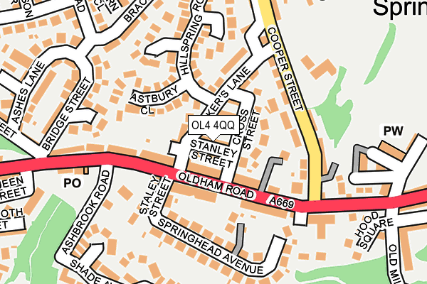 OL4 4QQ map - OS OpenMap – Local (Ordnance Survey)