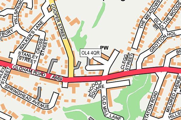 OL4 4QR map - OS OpenMap – Local (Ordnance Survey)