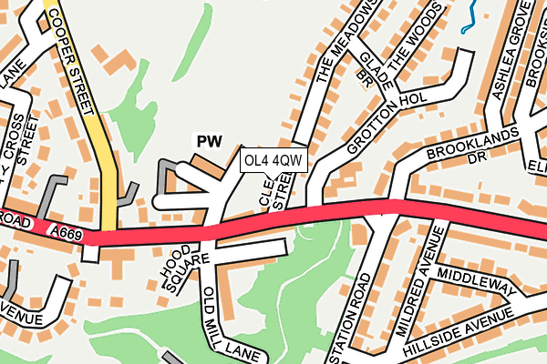 OL4 4QW map - OS OpenMap – Local (Ordnance Survey)