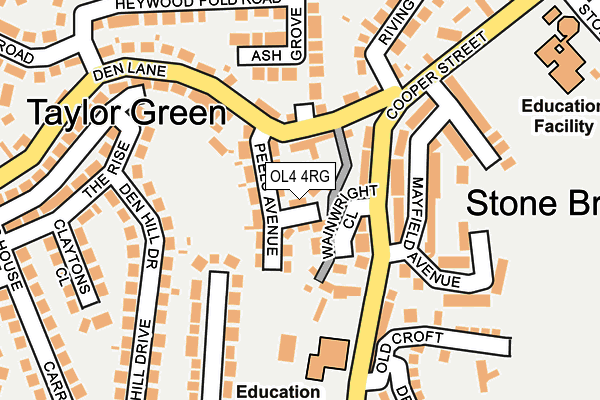 OL4 4RG map - OS OpenMap – Local (Ordnance Survey)