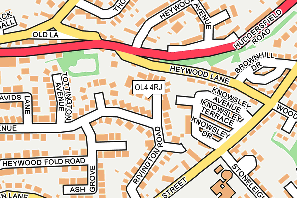 OL4 4RJ map - OS OpenMap – Local (Ordnance Survey)