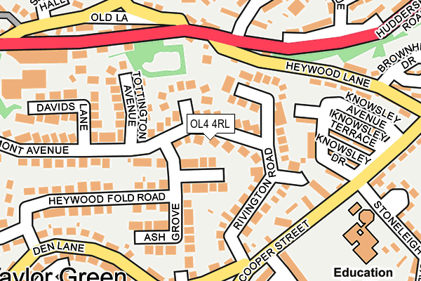 OL4 4RL map - OS OpenMap – Local (Ordnance Survey)