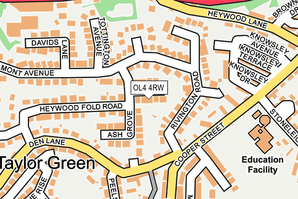 OL4 4RW map - OS OpenMap – Local (Ordnance Survey)