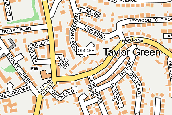 OL4 4SE map - OS OpenMap – Local (Ordnance Survey)