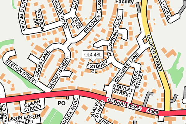 OL4 4SL map - OS OpenMap – Local (Ordnance Survey)