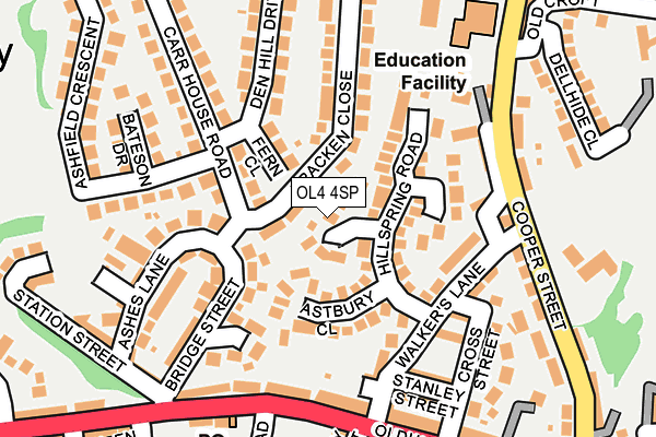 OL4 4SP map - OS OpenMap – Local (Ordnance Survey)