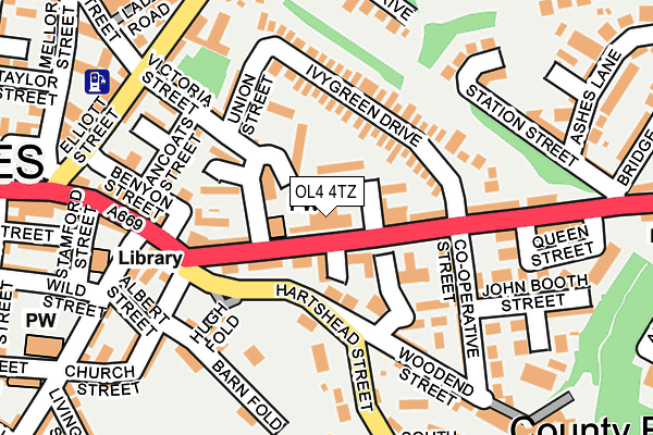 OL4 4TZ map - OS OpenMap – Local (Ordnance Survey)