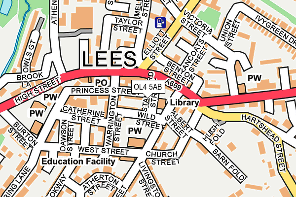 Map of VILLAGE PANTRY LEES LTD at local scale