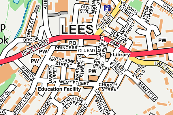 OL4 5AD map - OS OpenMap – Local (Ordnance Survey)