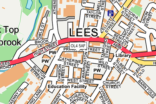 OL4 5AF map - OS OpenMap – Local (Ordnance Survey)