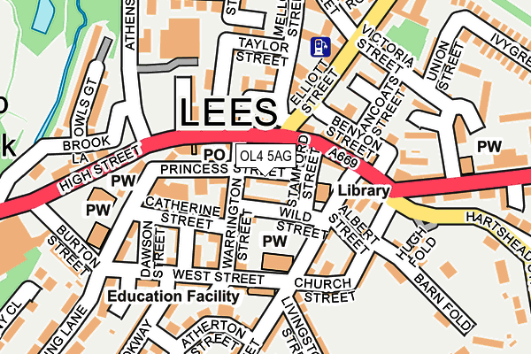 OL4 5AG map - OS OpenMap – Local (Ordnance Survey)