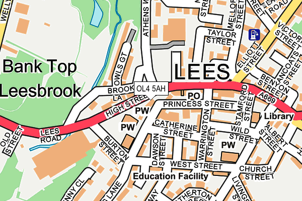 OL4 5AH map - OS OpenMap – Local (Ordnance Survey)