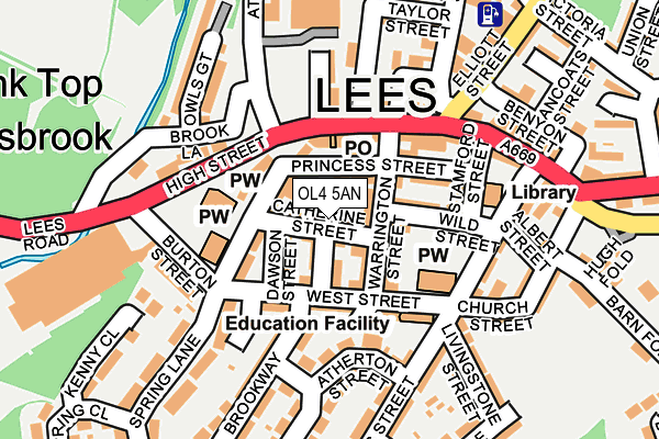 OL4 5AN map - OS OpenMap – Local (Ordnance Survey)