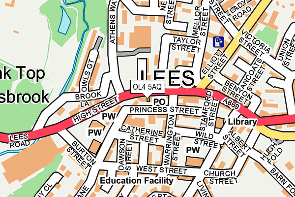 OL4 5AQ map - OS OpenMap – Local (Ordnance Survey)