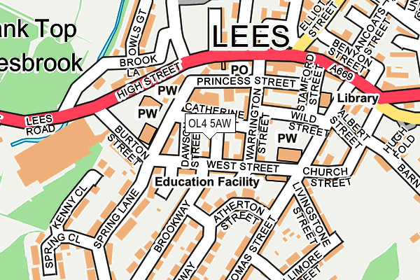 OL4 5AW map - OS OpenMap – Local (Ordnance Survey)