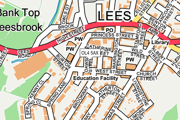 OL4 5AX map - OS OpenMap – Local (Ordnance Survey)