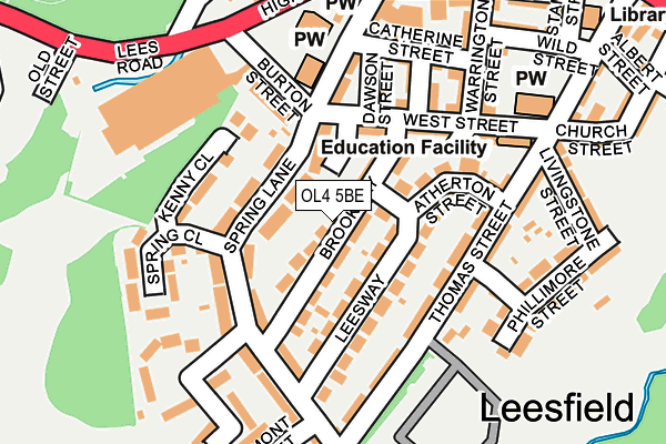 OL4 5BE map - OS OpenMap – Local (Ordnance Survey)