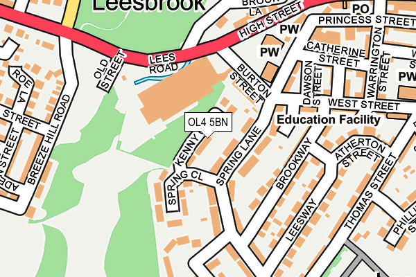 OL4 5BN map - OS OpenMap – Local (Ordnance Survey)