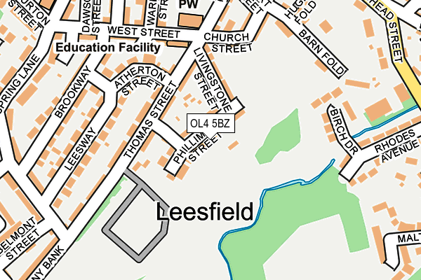 OL4 5BZ map - OS OpenMap – Local (Ordnance Survey)