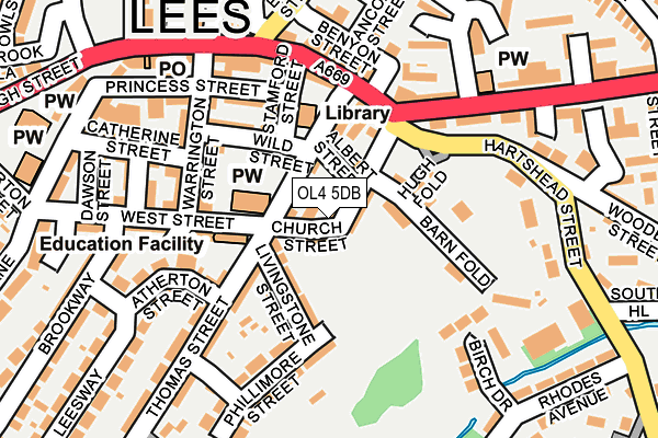 OL4 5DB map - OS OpenMap – Local (Ordnance Survey)