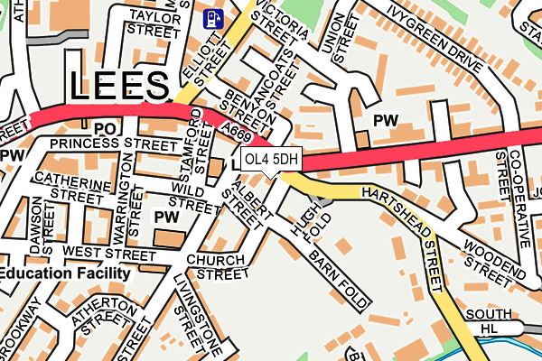 OL4 5DH map - OS OpenMap – Local (Ordnance Survey)