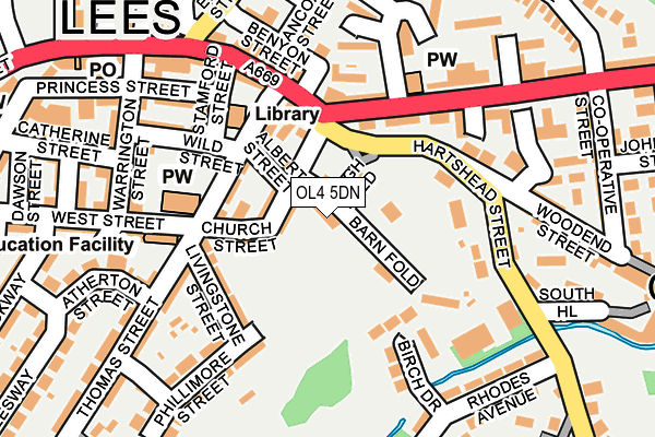 OL4 5DN map - OS OpenMap – Local (Ordnance Survey)