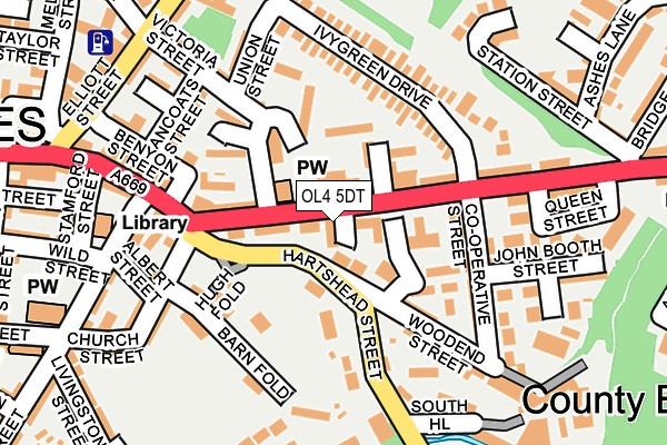 OL4 5DT map - OS OpenMap – Local (Ordnance Survey)