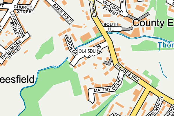 OL4 5DU map - OS OpenMap – Local (Ordnance Survey)