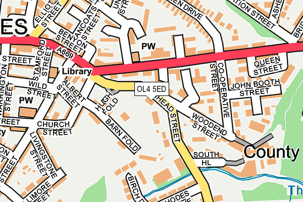 OL4 5ED map - OS OpenMap – Local (Ordnance Survey)