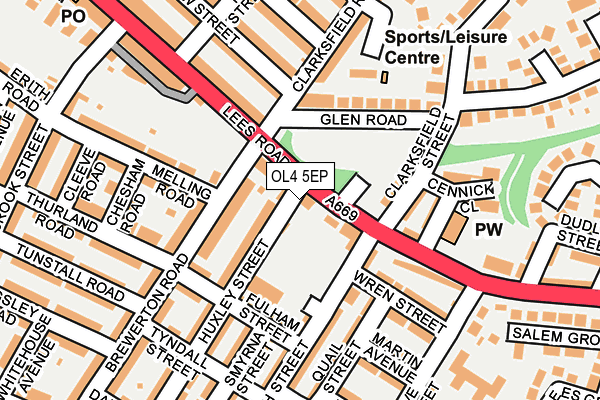 OL4 5EP map - OS OpenMap – Local (Ordnance Survey)