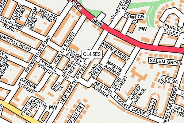 OL4 5ES map - OS OpenMap – Local (Ordnance Survey)