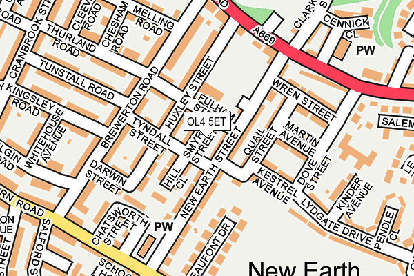 OL4 5ET map - OS OpenMap – Local (Ordnance Survey)