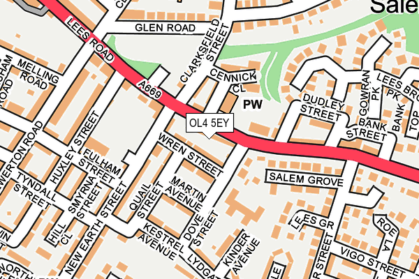 OL4 5EY map - OS OpenMap – Local (Ordnance Survey)