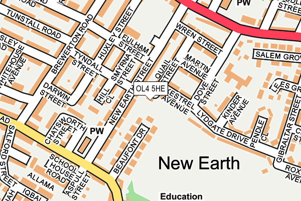 OL4 5HE map - OS OpenMap – Local (Ordnance Survey)