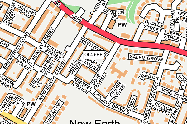 OL4 5HF map - OS OpenMap – Local (Ordnance Survey)